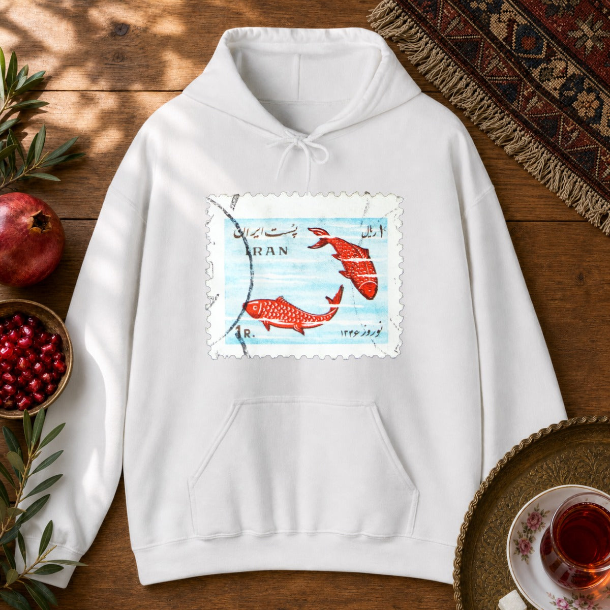 Nowruz Mahi Hoodie - White