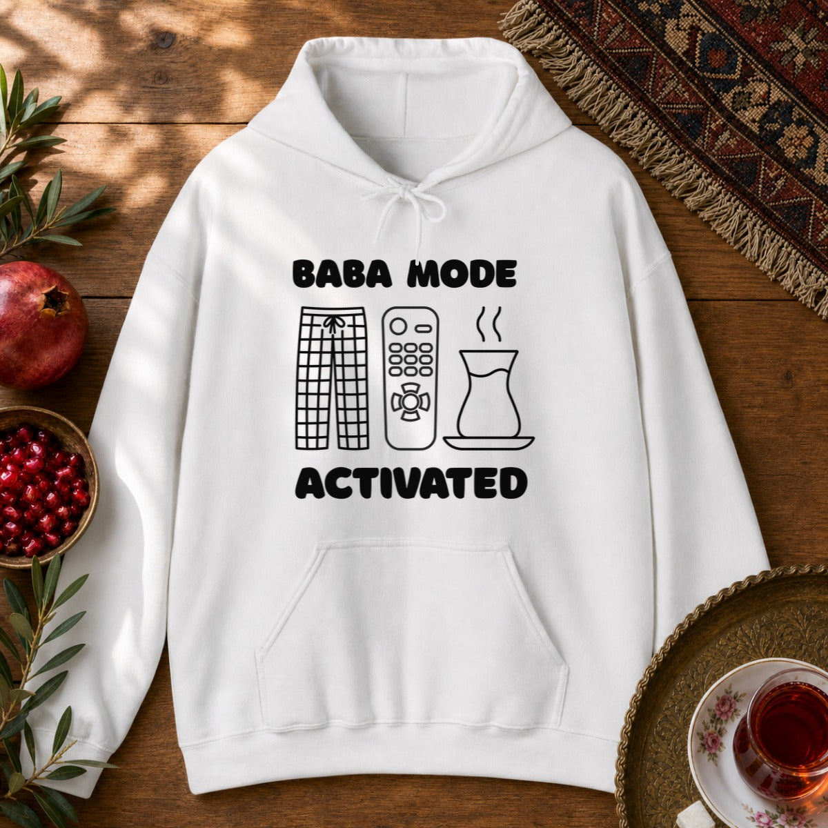 Baba Mode Activated Hoodie - White