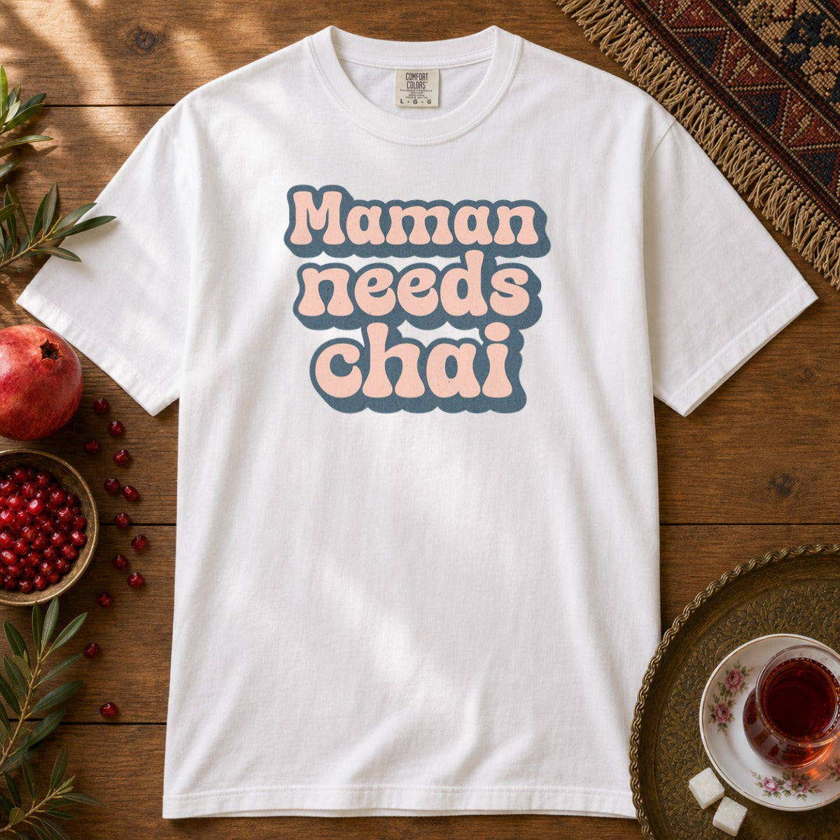 Maman Needs Chai Premium Tee - White
