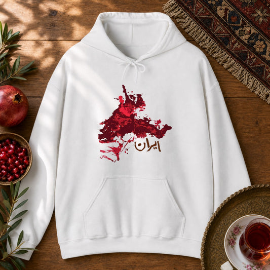 Iran in Blood Hoodie - White