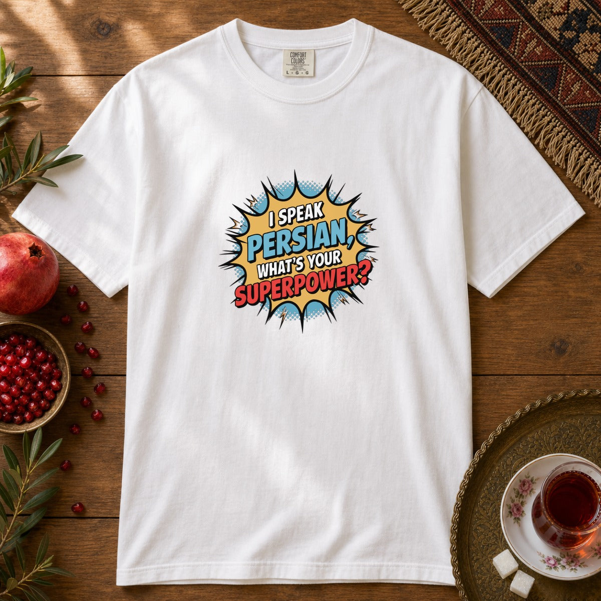 Persian Superpower Premium Tee - White