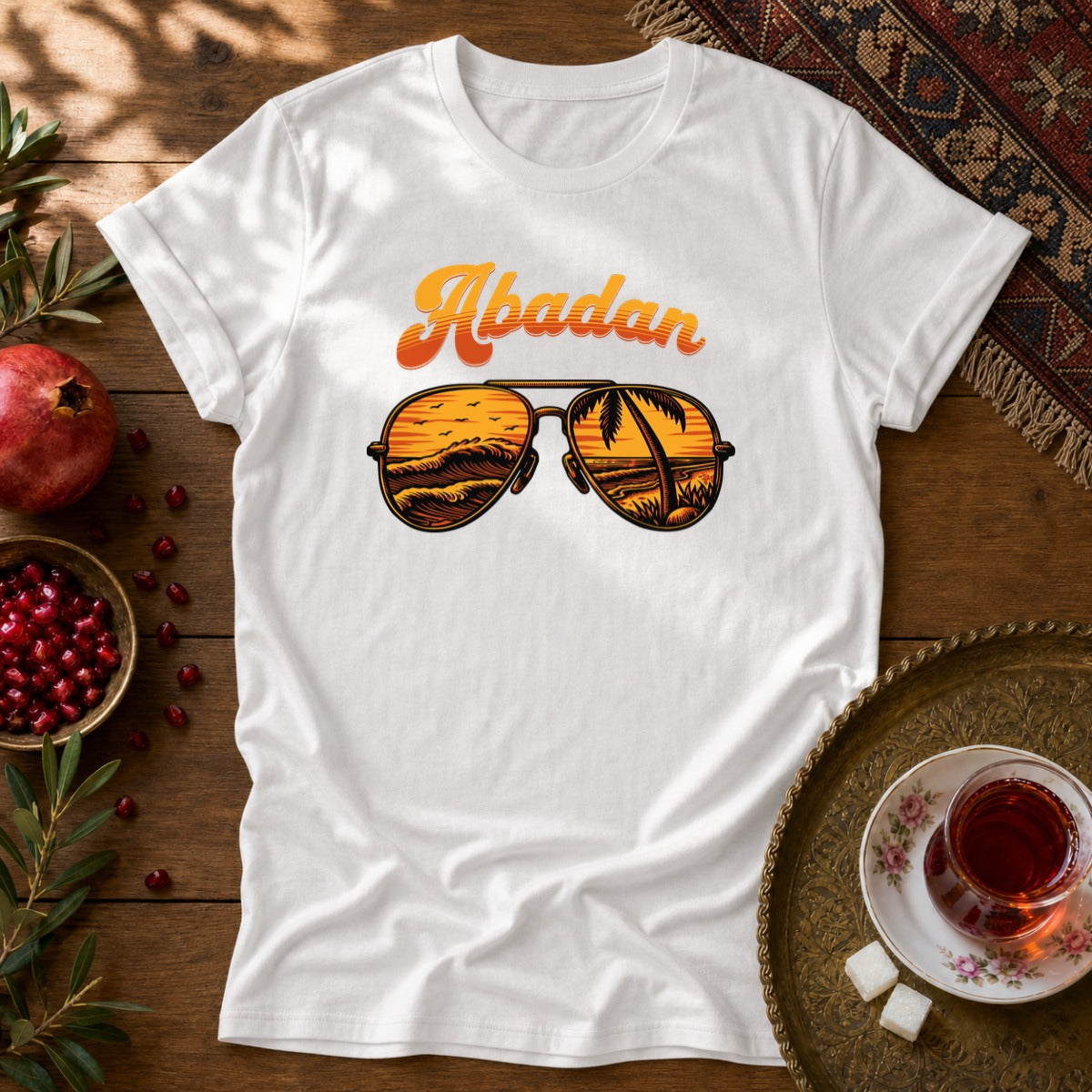 Abadan Sunglasses Unisex T-Shirt - White