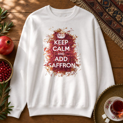 Keep Calm and Add Saffron Sweatshirt - White