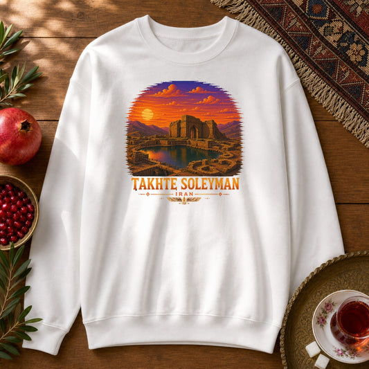Takhte Soleyman - Pixel Art Sweatshirt - White