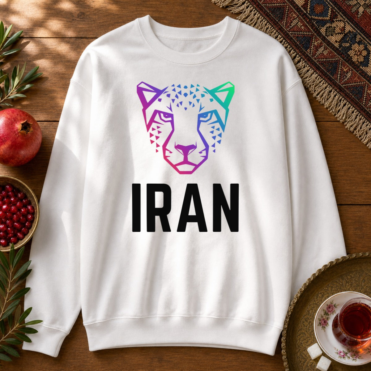 Persian Cheetah Sweatshirt - White