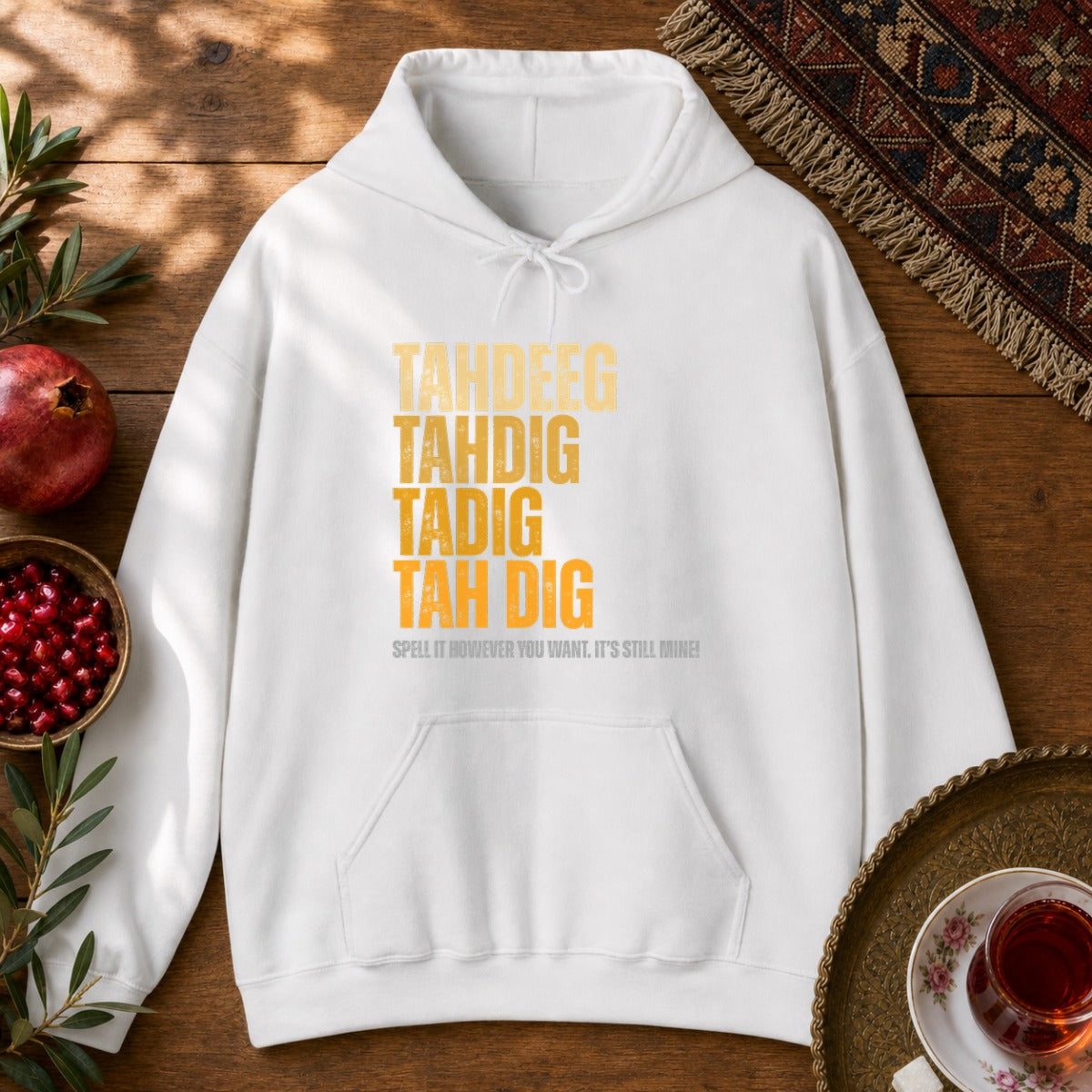 Spelling Tahdeeg Hoodie - White