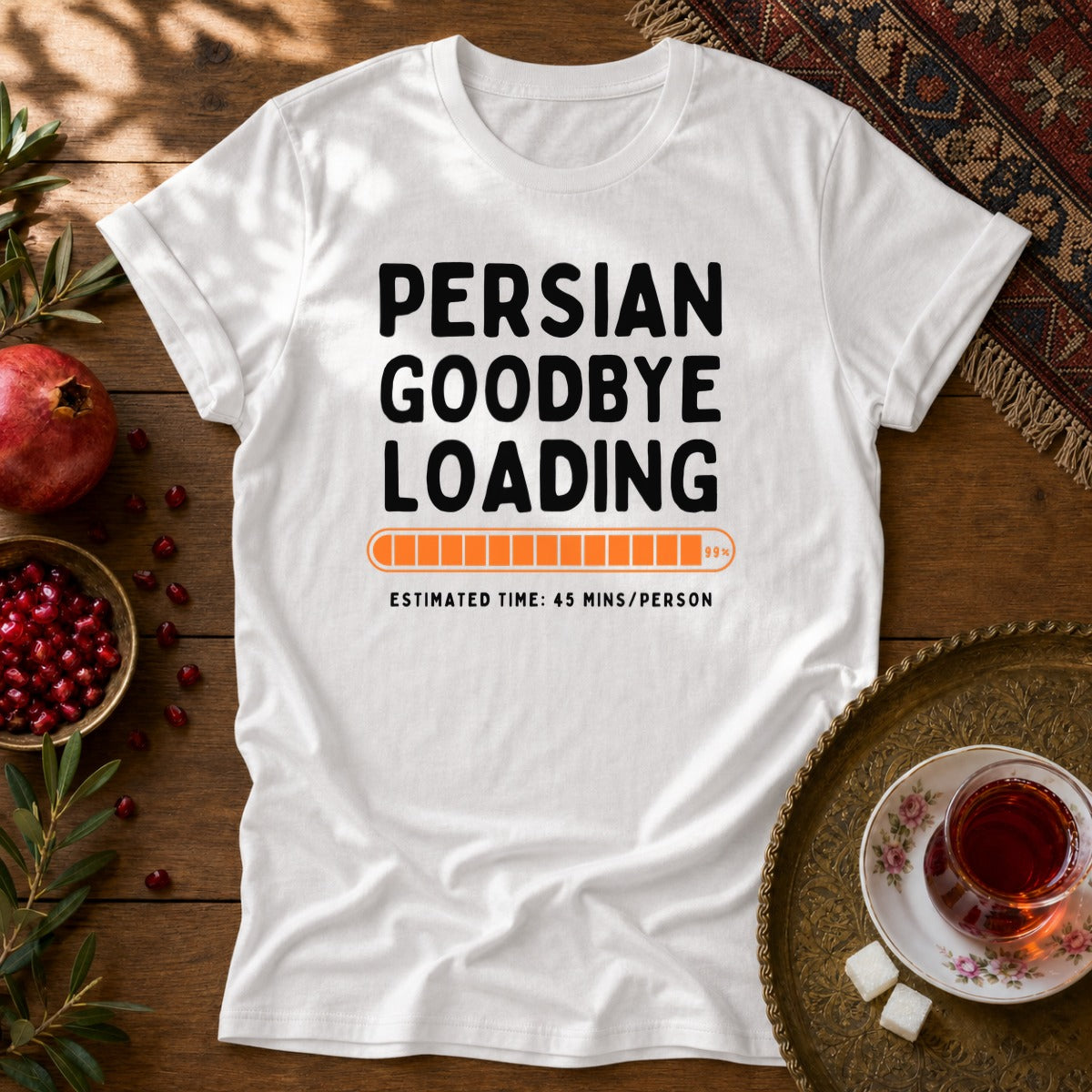 Persian Goodbye Loading Unisex T-Shirt - White