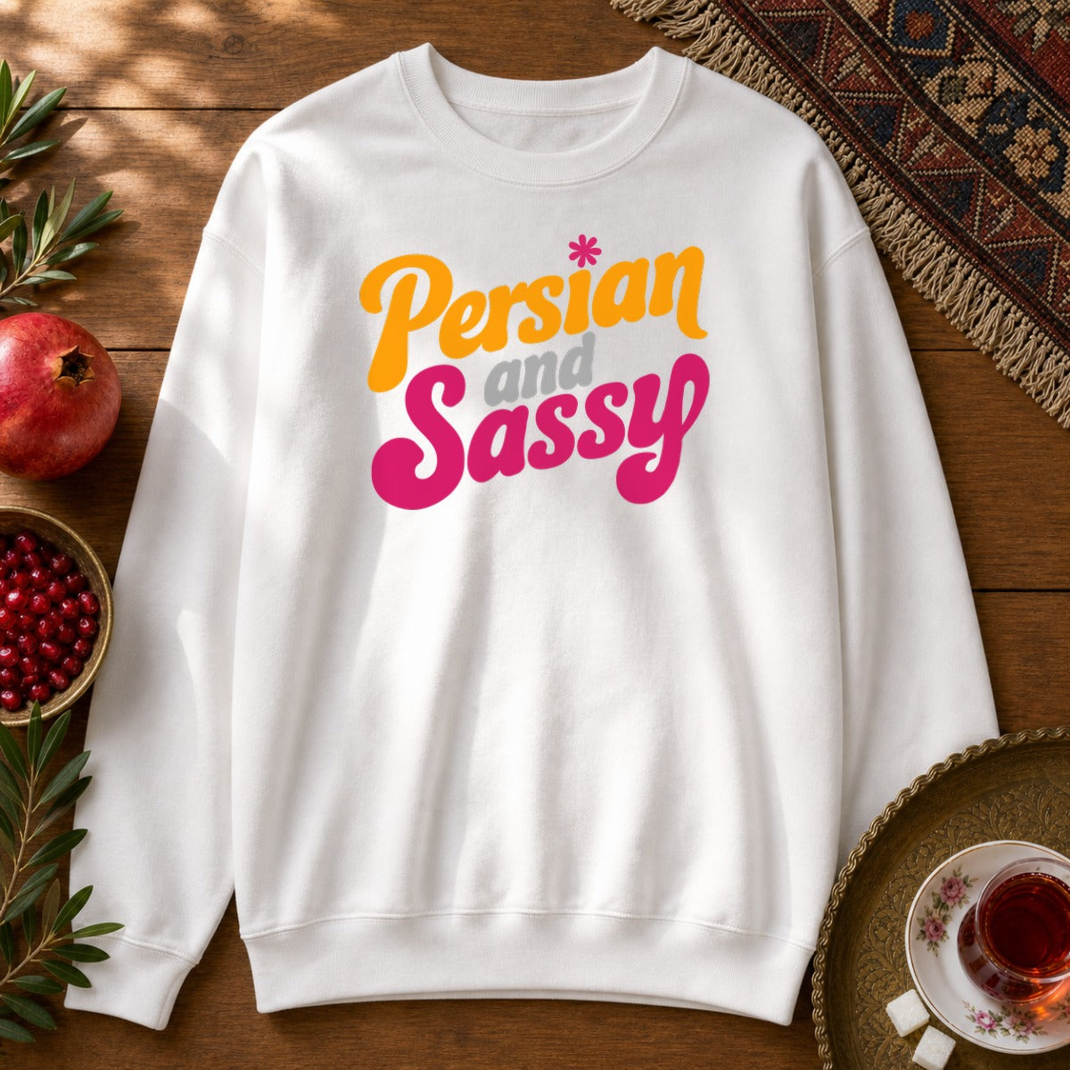 Persian and Sassy Sweatshirt - White