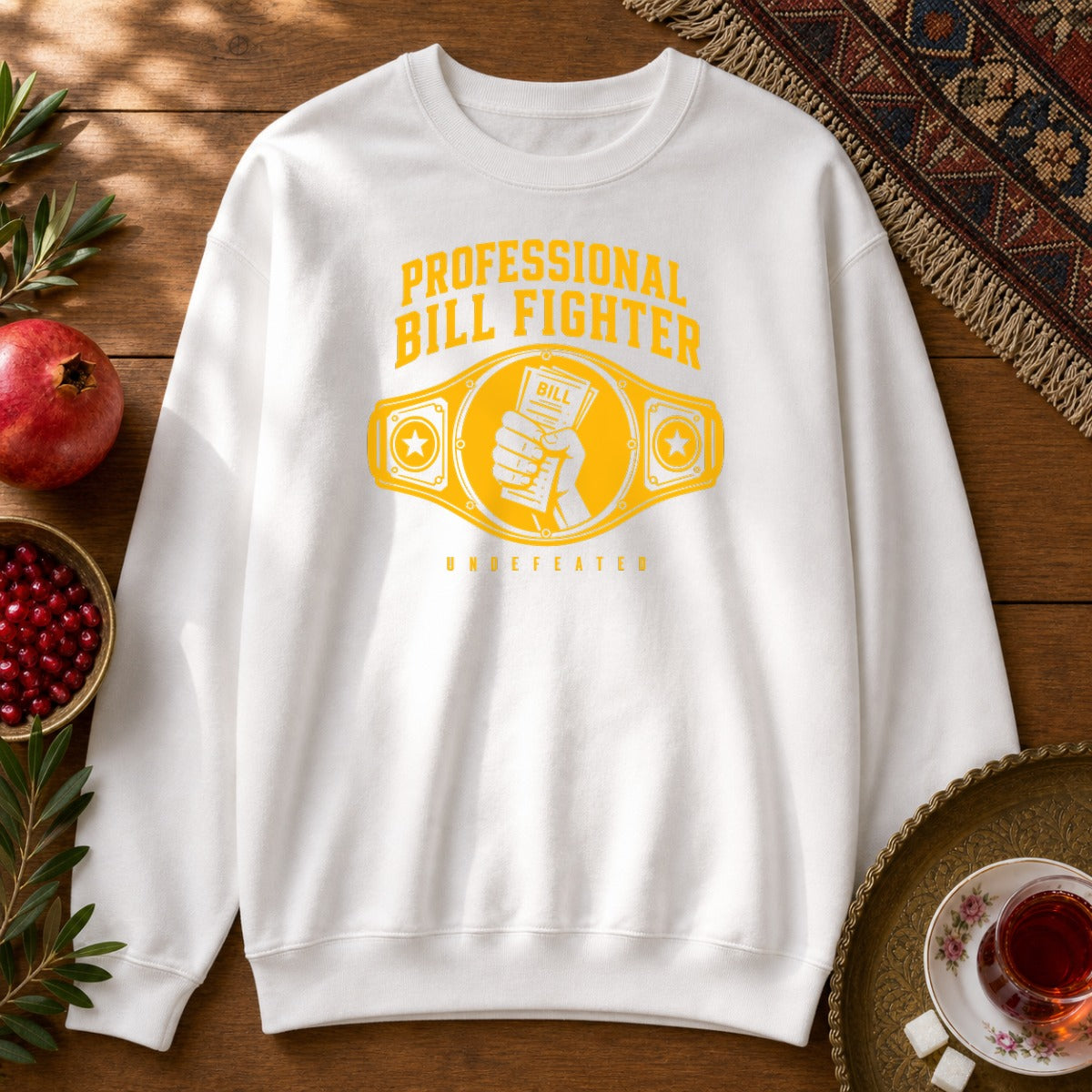 Professional Bill Fighter Sweatshirt - White