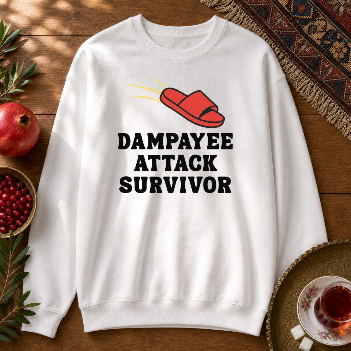 Dampayee Attack Survivor Sweatshirt - White