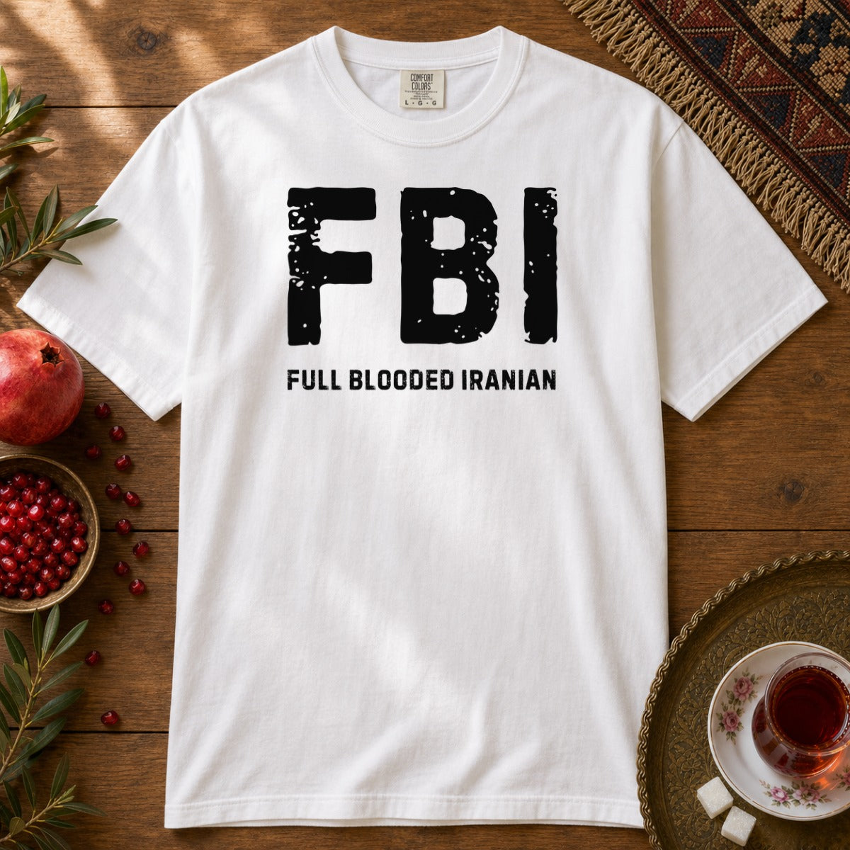 FBI, Full Blooded Iranian Premium Tee - White