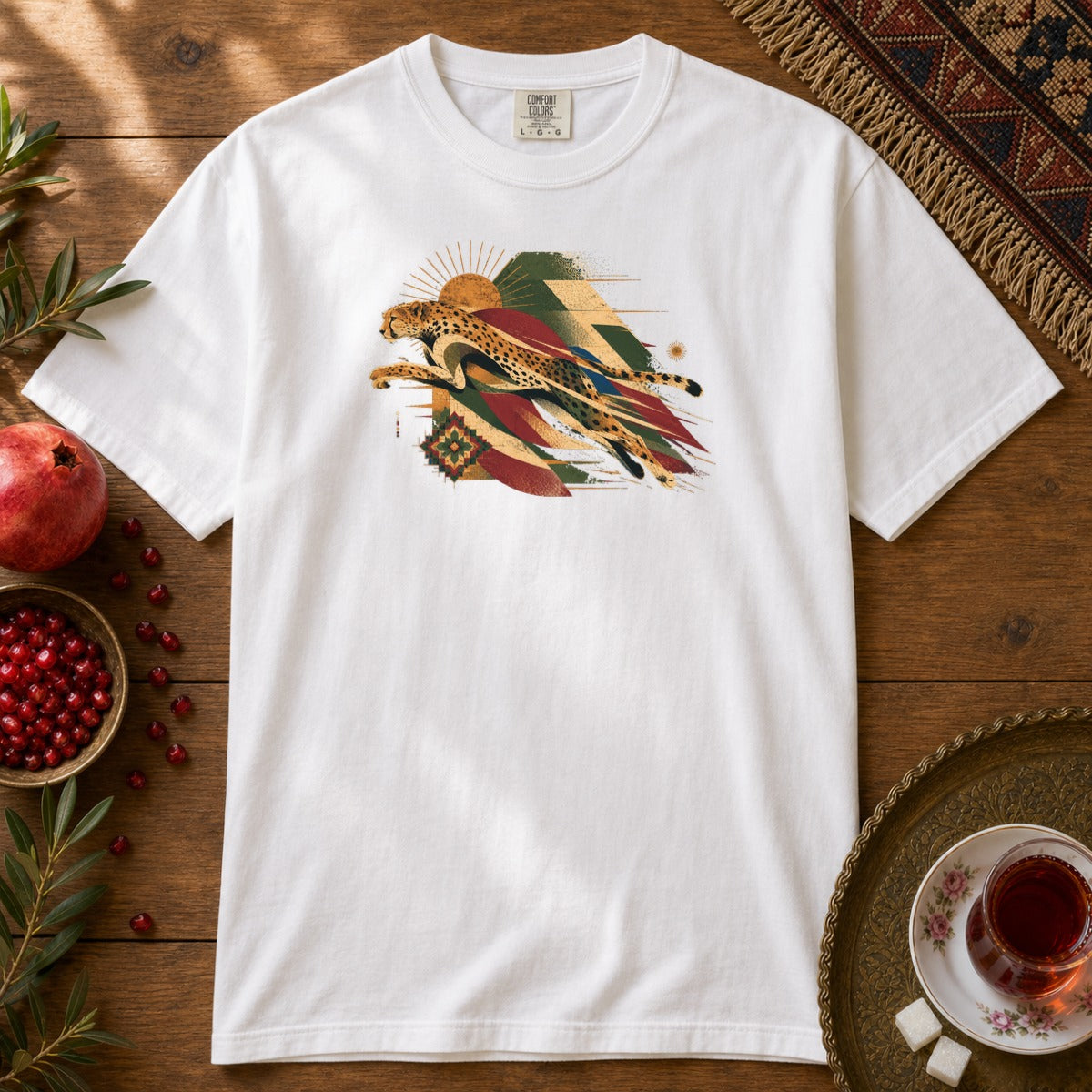 Asian Cheetah Premium Tee - White