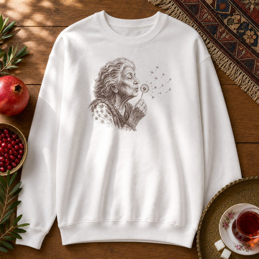 Mamanbozorg Wishes Sweatshirt - White