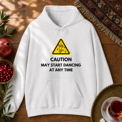 Dance Caution Sign Hoodie - White
