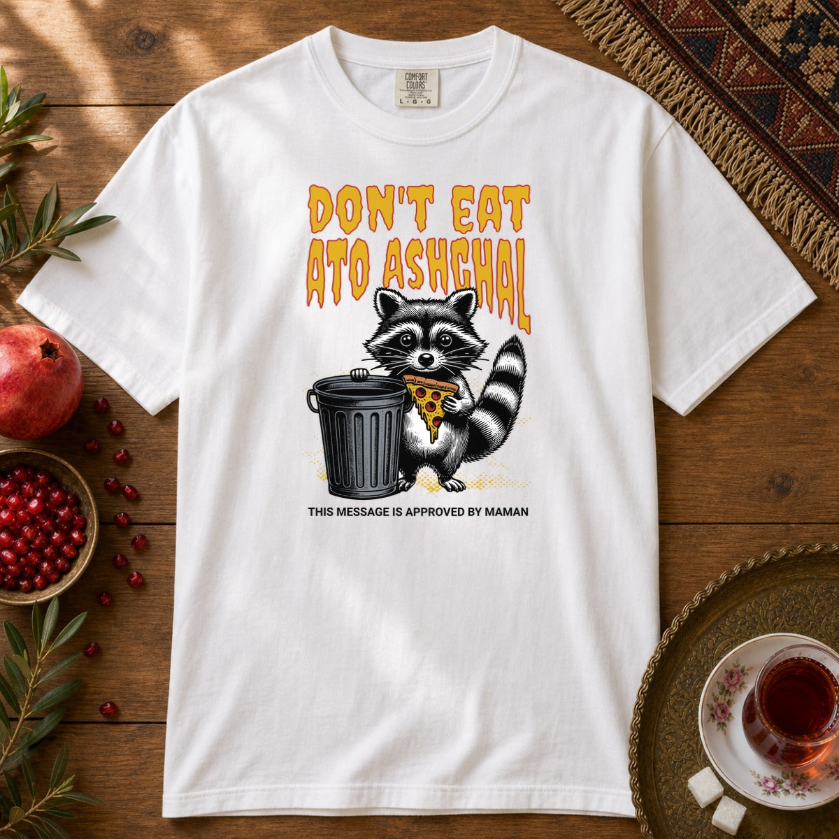 Don't Eat Ato Ashghal Premium Tee - White