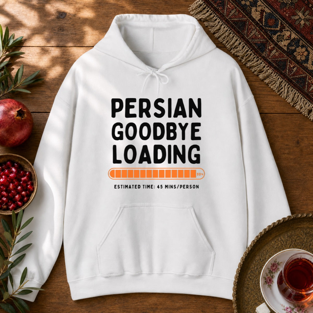 Persian Goodbye Loading Hoodie - White