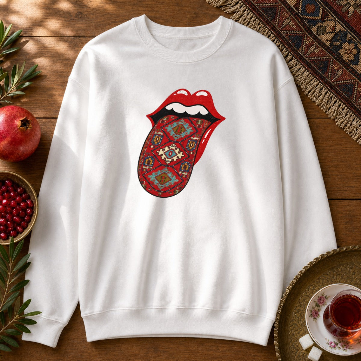 Hot Lips Sweatshirt - White