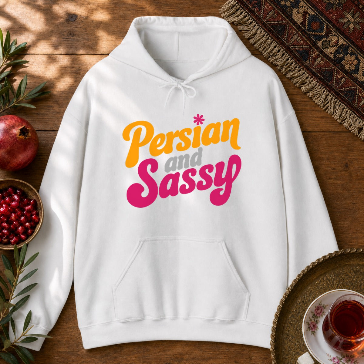 Persian and Sassy Hoodie - White