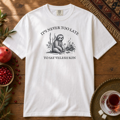 Velesh Kon Sloth Premium Tee - White