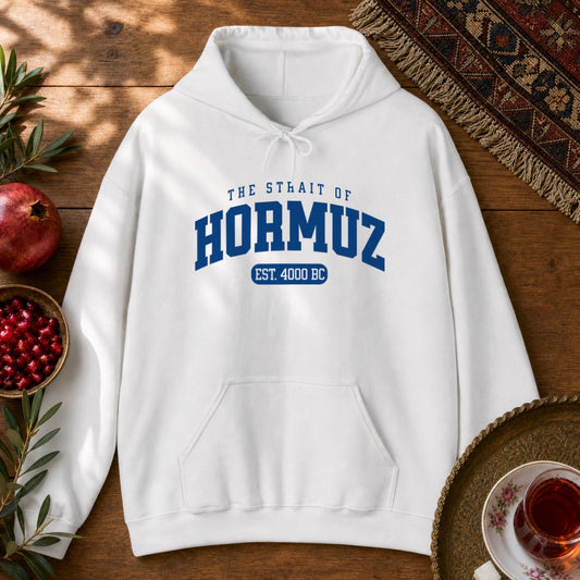 Strait of Hormuz Est. 4000 BC Hoodie - White
