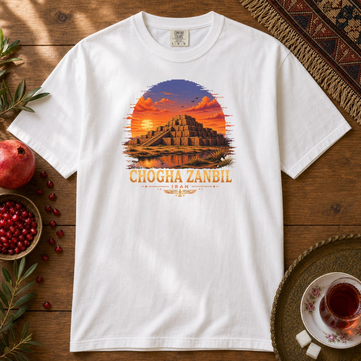 Chogha Zanbil - Pixel Art Premium Tee - White