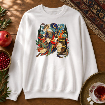 Khayyam on Guitar Sweatshirt - White