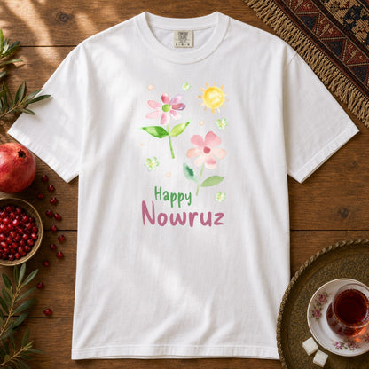 Happy Nowruz - Watercolor Premium Tee - White
