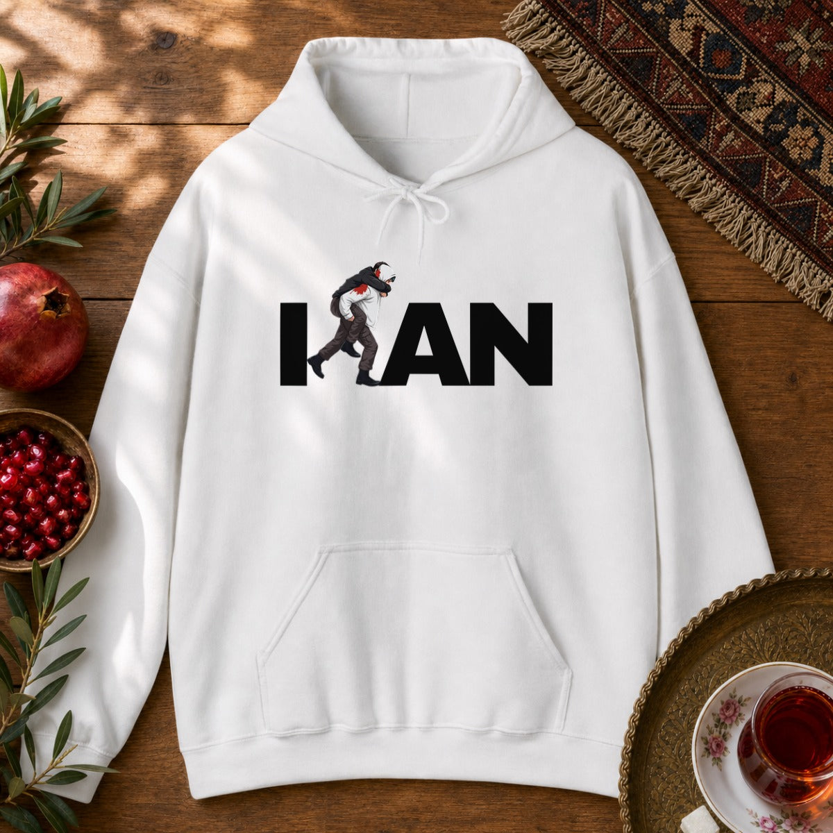 Iran's Fighter (Hamid Mahdavi) Hoodie - White