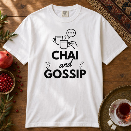 Chai and Gossip Premium Tee - White