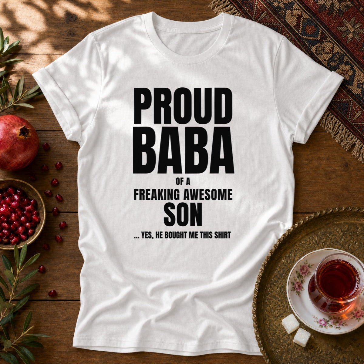 Proud Baba of a Son Unisex T-Shirt - White