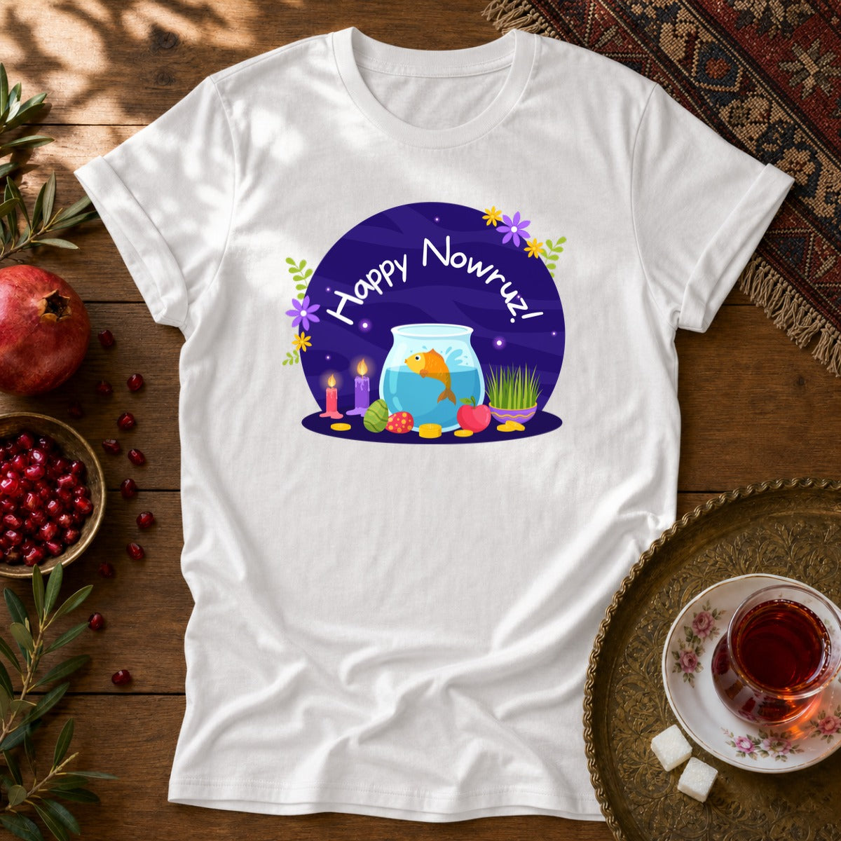 Haft-Seen Nowruz Unisex T-Shirt - White