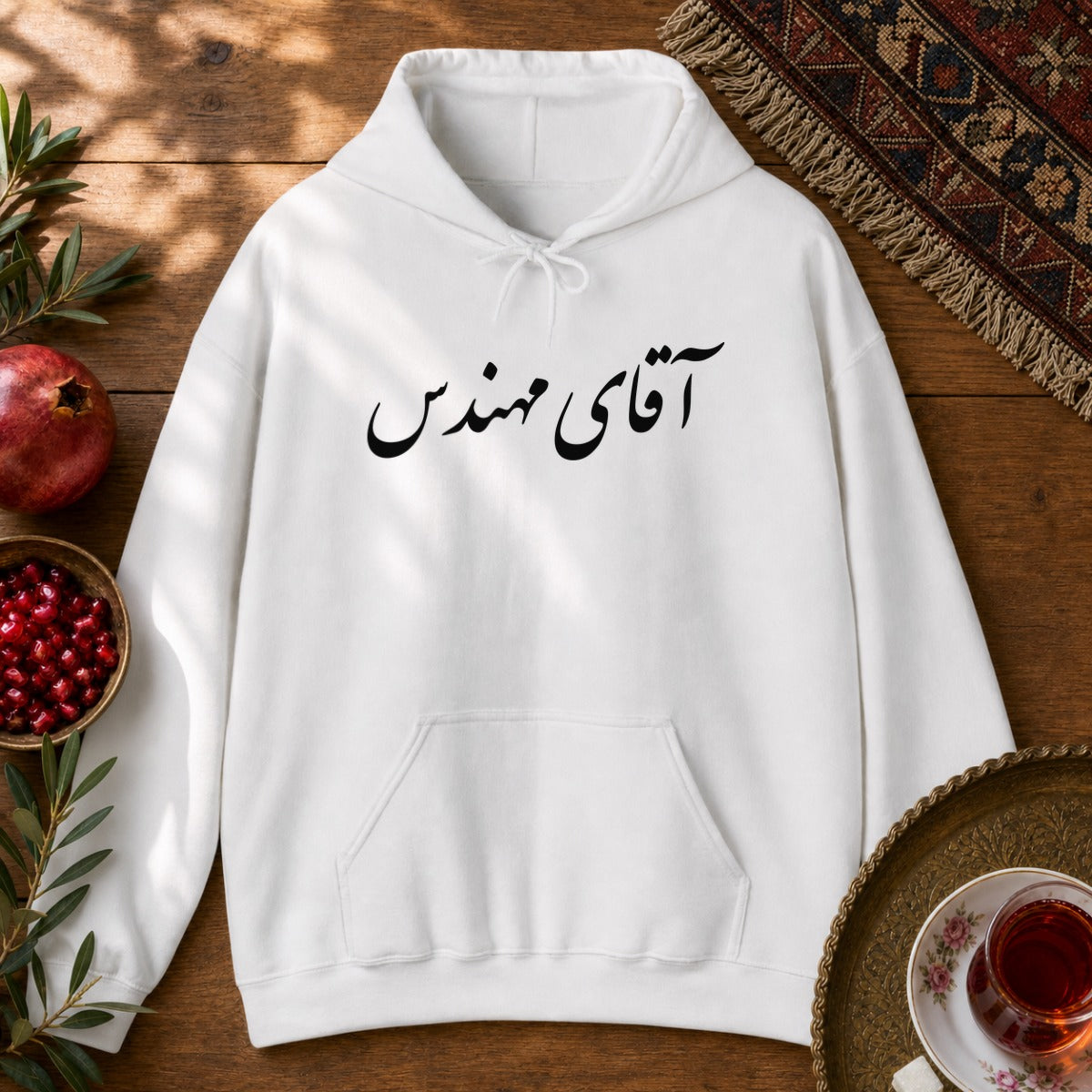 Aghaye Mohandes Hoodie - White