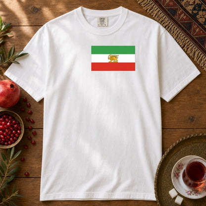 Shir-o-Khorshid (Lion & Sun) Premium Tee - White