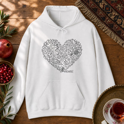 Nowruz Heart Hoodie - White