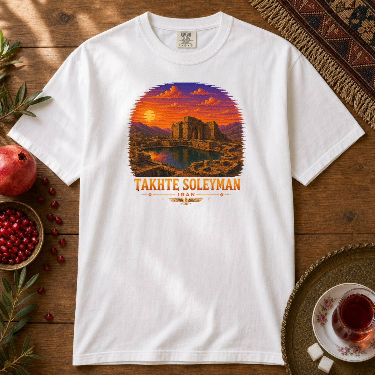 Takhte Soleyman - Pixel Art Premium Tee - White