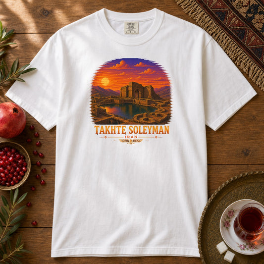 Takhte Soleyman - Pixel Art Premium Tee - White