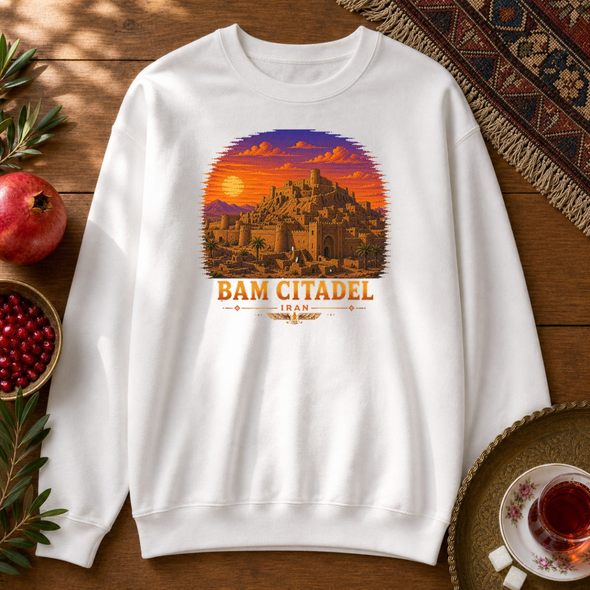 Bam Citadel - Pixel Art Sweatshirt - White