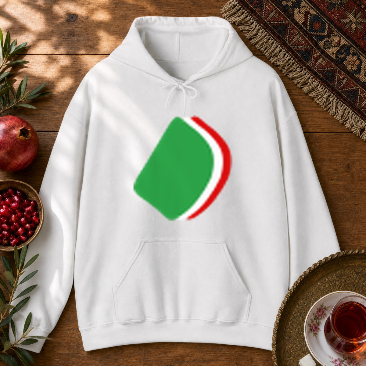 Flag Noqte Hoodie - White