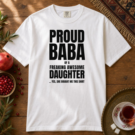 Proud Baba of a Daughter Premium Tee - White
