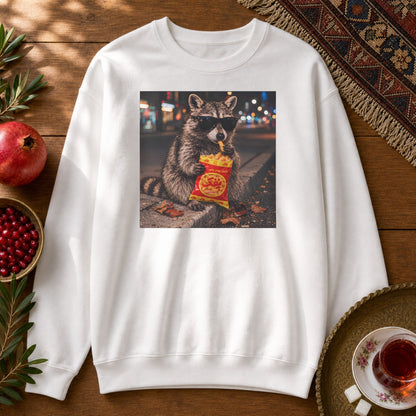 Pofak Raccoon Sweatshirt - White
