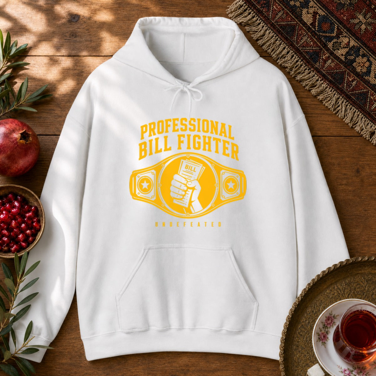 Professional Bill Fighter Hoodie - White
