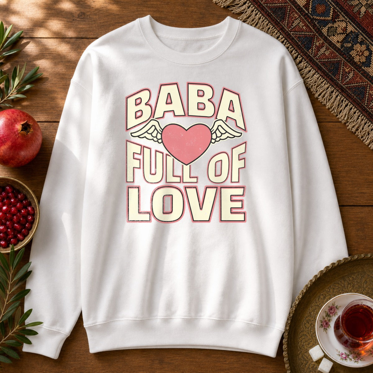 Baba Full of Love Sweatshirt - White