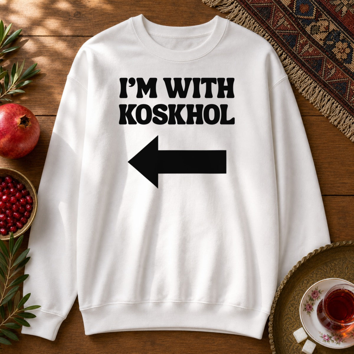 I'm with Koskhol - Right Sweatshirt - White