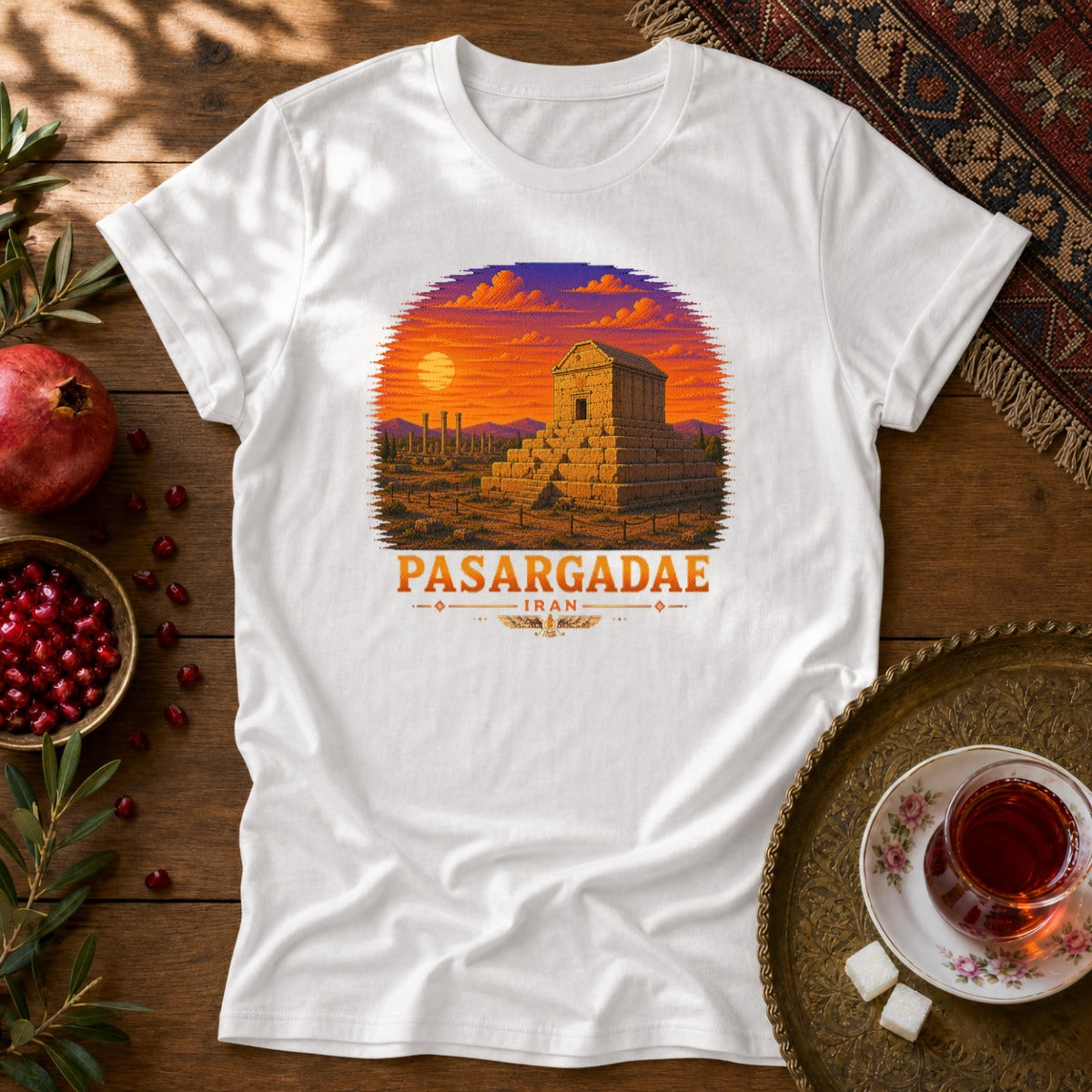 Pasargadae - Pixel Art Unisex T-Shirt - White