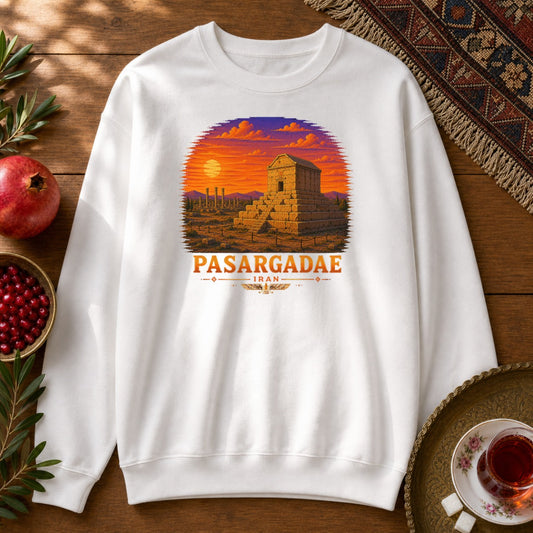 Pasargadae - Pixel Art Sweatshirt - White