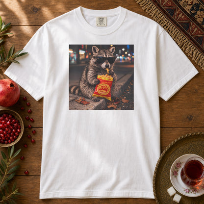 Pofak Raccoon Premium Tee - White