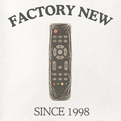 Close-up of the Wrapped Remote print showing ink detail on the fabric