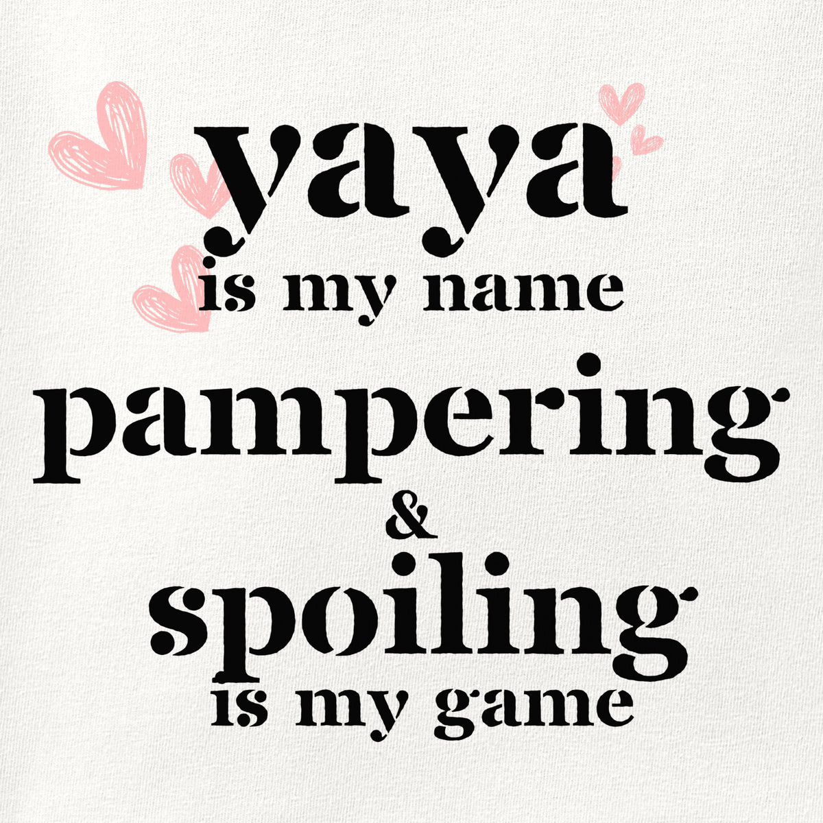 Close-up of the Yaya Is My Name print showing ink detail on the fabric