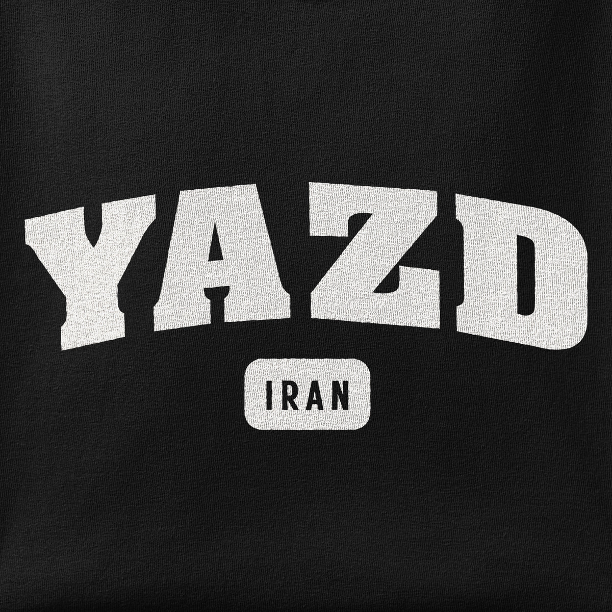 Close-up of the Yazd print showing ink detail on the fabric