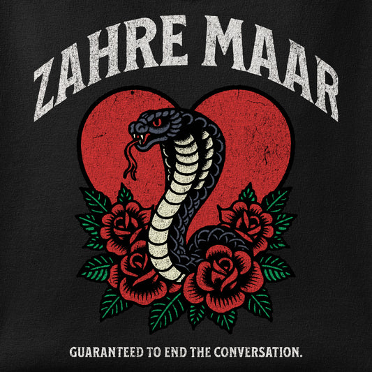 Close-up of the Zahre Maar print showing ink detail on the fabric
